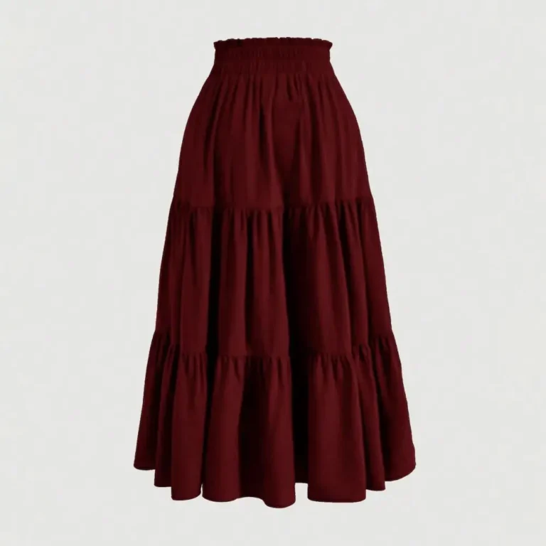 Women Bohemian Style Skirt Bohemian Skirt Bohemian Style Women's Elastic High Waist Drawstring Skirt A-line Summer - Image 5