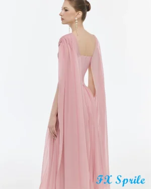 Customized Classic Pink Chiffon Evening Dress Exquisite V-Neck Sleeveless Homecoming Dresses Fashion Special Occasion - Image 3