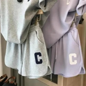 2025 women t-shirt shorts set Summer Tracksuit O Neck Letter Print Short Sleeve T-shirt Drawstring Shorts Sport Clothes - Image 4