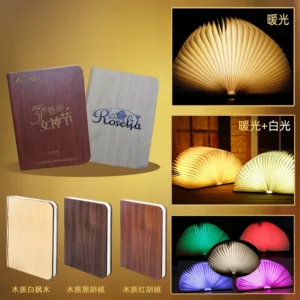 3D Folding Creative LED Night Light RGB Color USB Recharge Wooden Book Light Decor Bedroom Desk Table Lamp for Kid Brithday Gift - Image 3