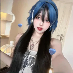 Synthetic Jellyfish Mullet Head Lengthened Summer Thin Men And Women Universal Cos Half-tied Wolf Tail Warrior Head Wig - Image 3