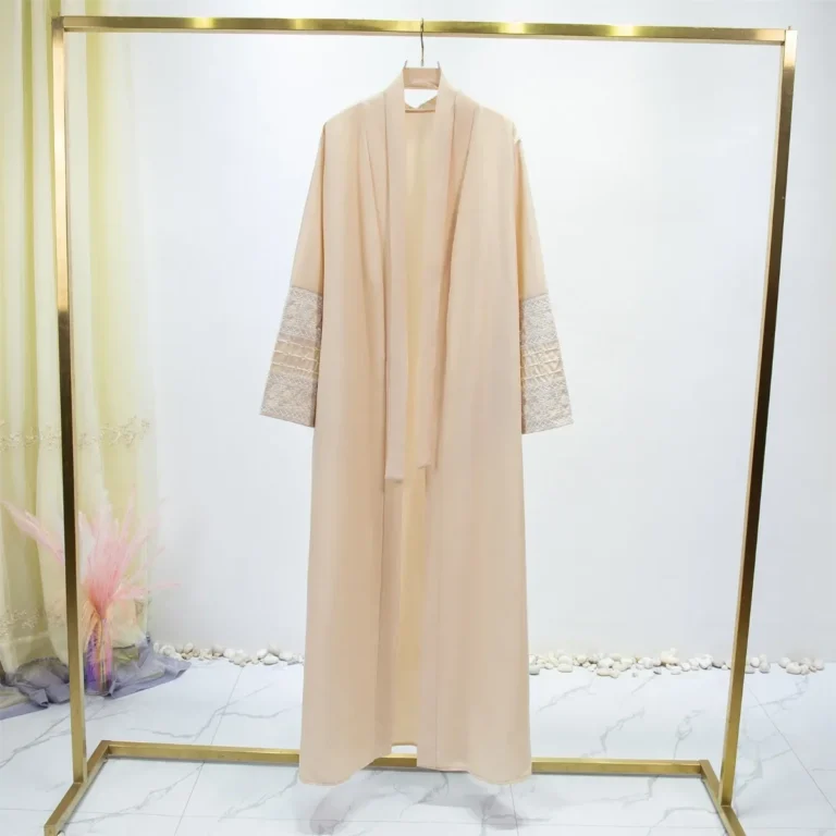 Embroidered Open Front Abaya Long Sleeve Maxi Length Dress, Women's clothing, Muslim Cardigan Abayas Out kaftans Women Jilbabs - Image 2