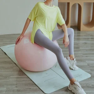 Mid-length split short-sleeved sports T-shirt female yoga fitness design feeling niche outside wear top - Image 5