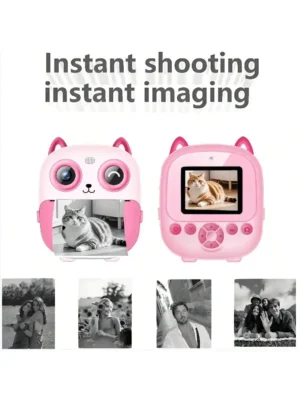 Black and White Instant Camera, Kidsren's Photo and Video Camera, Instant Printing Record, Beautiful Moment Card Storage, Camera Printing Paper, Can Be Purchased Separately - Image 4