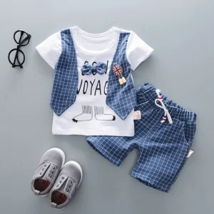 Summer Baby Boys Clothes Set Children Clothes Infant Clothing Sets T-Shirts Tops+ Shorts 2PCS/Suit Kids Sets Baby Girls Clothing - KG BBT-Rose Red - Image 3