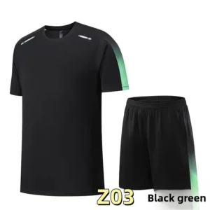 Ice Silk Running Suit Men's Slim Fit Short Sleeve T-Shirt Morning Run Breathable Ice Sensation Quick Dry Shorts Sportswear Set - Image 2
