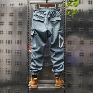 Spring/Summer Quick Drying Pants Ice Silk Nine point Work Pants Youth Men's Casual Pants - Image 3