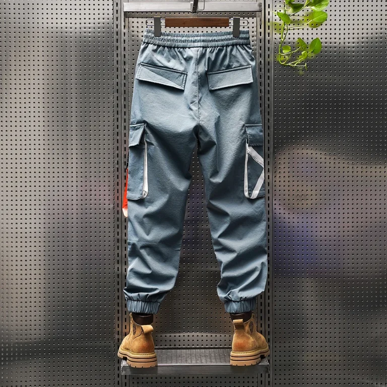Spring/Summer Quick Drying Pants Ice Silk Nine point Work Pants Youth Men's Casual Pants - Image 3