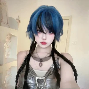 Synthetic Jellyfish Mullet Head Lengthened Summer Thin Men And Women Universal Cos Half-tied Wolf Tail Warrior Head Wig - Image 4