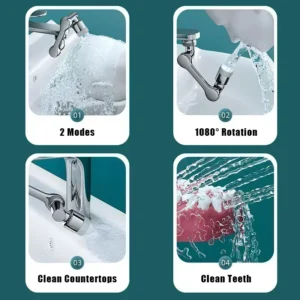 Universal Rotation Extender Faucet Aerator Splash Filter Kitchen Tap Washbasin Faucets Bubbler Nozzle Robotic Arm - Image 4