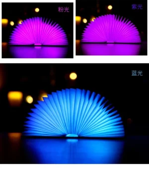 3D Folding Creative LED Night Light RGB Color USB Recharge Wooden Book Light Decor Bedroom Desk Table Lamp for Kid Brithday Gift - Image 4