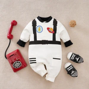 Long Sleeve Baby Newborn Toddler Spring Autumn Astronaut Boys Cartoon Printed Clothes 0-18 months Romper Cotton Baby Jumpsuit
