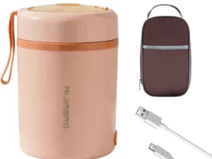 USB Plug Electric Lunch Box Office School Kids Stainless Steel Meal Heating Thermostatic Heater Car Truck Food Warmer Container