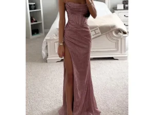 Fashionable Long Dress New Style Party Casual Loose Slit Women's Dress Elegant Evening Gown Wedding Important Occasions