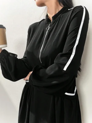 Rafiah Boutique Elegant and Stylish Arabian Even Dress in Arabic Style for Women with Long Sleeves Zipper and Pockets - Image 6