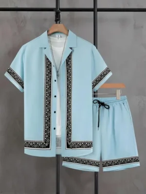 Summer Men's Shirt Set 3D Printed Casual Loose Vintage T-shirt And Shorts Set Beach Vacation Comfort Hawaiian Shirt 2 Pieces - Image 2