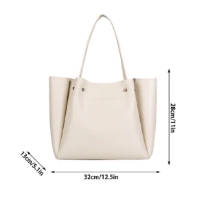 Fashionable New High-capacity Soft Leather Handbags, Portable Minimalist Commuting Bag, Vintage Single Shoulder Shopping Bag - Image 4