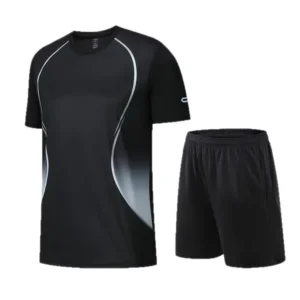 Ice Silk Running Suit Men's Slim Fit Short Sleeve T-Shirt Morning Run Breathable Ice Sensation Quick Dry Shorts Sportswear Set - Image 5