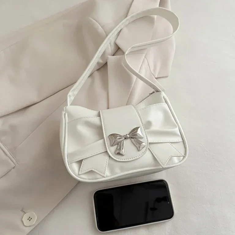 Trendy Bow Shoulder Bag Korean Style Fashion Handbag Y2K Sweet Casual Underarm Bag Daily Commuting Bags Versatile PU Lady Clutch - Image 5