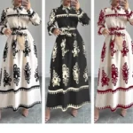 Long Sleeve French Style Women's Dress New 2025 Cross-Border Fashion Wind Dress Elegant Silhouette Perfect for Formal Occasions