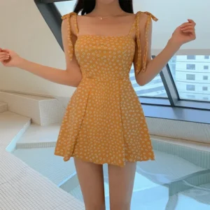 Hot Sale Of The Season Sexy Low Cut One Piece Swimsuit Korean Style Floral Print Slim Fit Beach Swimwear Fashionable Vintage Str - Image 3