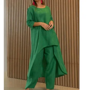 2 Piece Women Set African Clothes Women Outfits Cotton Linen Suit Long-Sleeved Top Pants Oversize Trousers Casual Party Set 2024 - Image 3