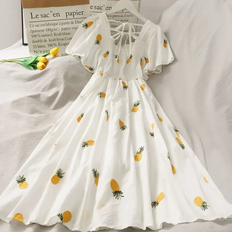 Summer Super Fairy White, Strawberry Printed Dress Women's Beautiful Bk 2024 New Ling Mid-Length Dress Ins Fashion - Image 2