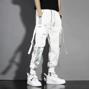 Casual Cargo Pants for Men Spring Summer Multi-Pocket Cuffed Loose Fit Teenage Summer Casual Long Trousers Korean Style - Image 2