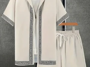 Summer Men's Shirt Set 3D Printed Casual Loose Vintage T-shirt And Shorts Set Beach Vacation Comfort Hawaiian Shirt 2 Pieces