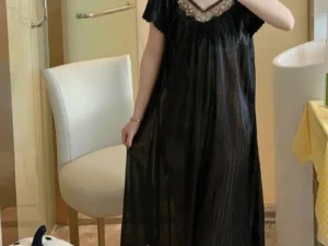 Summer Ice Silk Nightgowns for Women,Short Sleeve Sleep Dress Night Gowns Loose Sleepshirt Sleepwear Nightdress Gifts