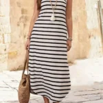 2025 Summer Striped Tank Maxi Dress for Women, U - Neck, Loose - Fit, Plus - Size Women's Best - Selling Item