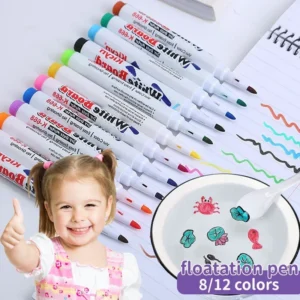 8/12 Colors Water Floating Pen Magical Painting Colorful Mark Pen Student Painting Brush Whiteboard Markers Pen Graffiti Drawing - Image 3