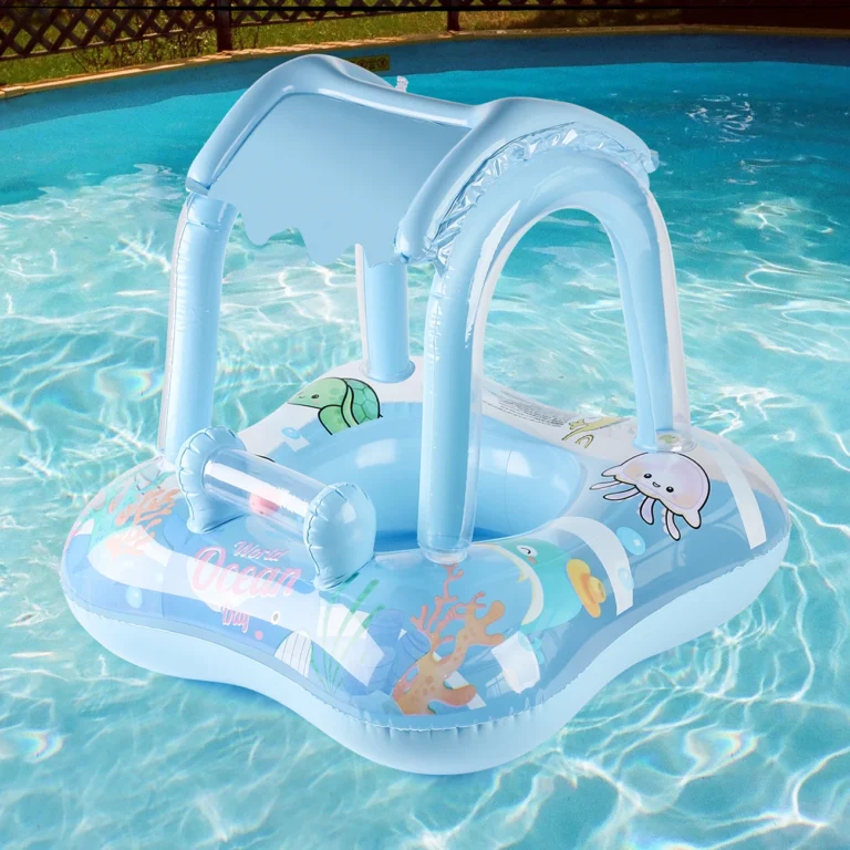 1pc Pool floats with canopy for Kids, Toddler Infant Pool Float for Baby,Swimming Ring Floaties for Pool,Beach Toys for Party - Image 7