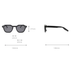 Peekaboo korean style retro sun glasses for women TR90 frame polygon polarized sunglasses uv400 male green brown 2023 summer - Image 6