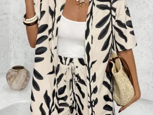 Woman Lady Set Casual Geometric Blouse Holiday Loose Shorts Short Sets Woman 2 Piece Set Outfit Summer Women's suit Good Selling