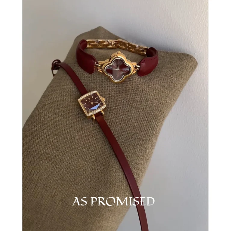 New belt women's watch flower dial fashionable light luxury bracelet, gift for girlfriend, party jewelry - Image 3