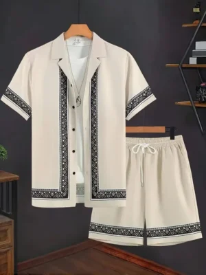 Summer Men's Shirt Set 3D Printed Casual Loose Vintage T-shirt And Shorts Set Beach Vacation Comfort Hawaiian Shirt 2 Pieces - Image 4