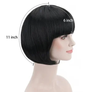 10"Bob Synthetic Wig With Bangs For Black Women Blonde Pink Red Black Short Natural Hair Bob Wig Cosplay Women's Wigs With Bangs - Image 5