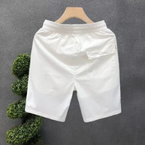 Simple White Men's Shorts Summer Thin Beach Pants Casual Loose Home Leisure Big Boxer Shorts Comfortable Breathable Sweatpants - Image 3