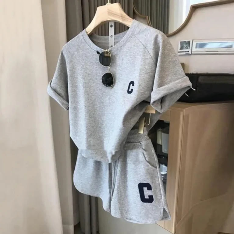 2025 women t-shirt shorts set Summer Tracksuit O Neck Letter Print Short Sleeve T-shirt Drawstring Shorts Sport Clothes - Image 3