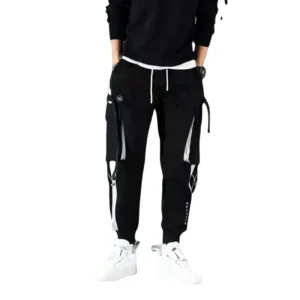 Casual Cargo Pants for Men Spring Summer Multi-Pocket Cuffed Loose Fit Teenage Summer Casual Long Trousers Korean Style - Image 5