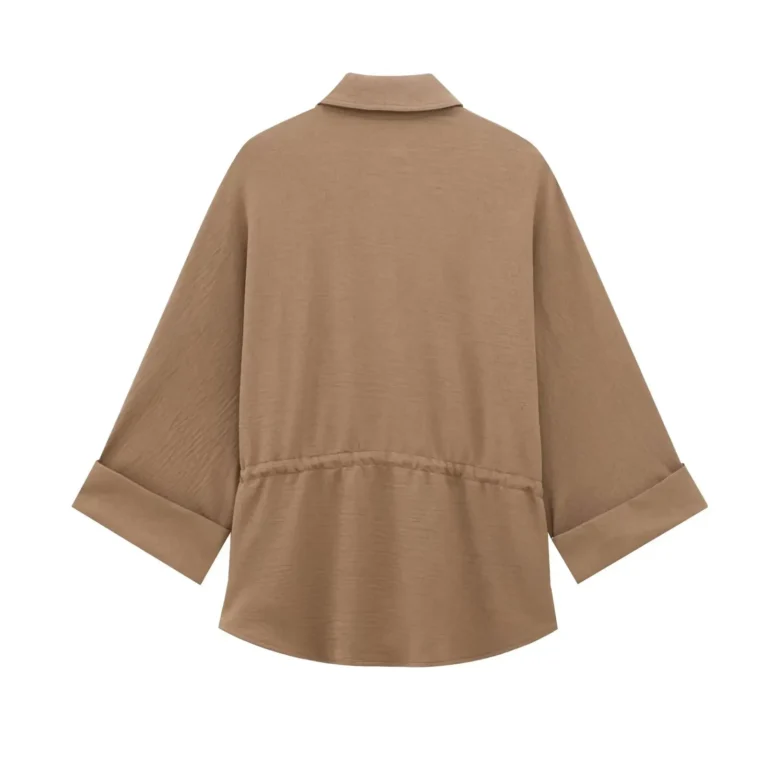 Spring 2025 ZR Women's Hunting Style Long Sleeve Shirt High Waist Casual Pants New Arrival Polyester Blend Fashionable Outfit - Image 3