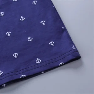 2PCS Baby Set Cute Kids Boys Clothes Summer Random Print Boat Anchor Pattern Short Sleeve Shorts Set For 1-5Years - Image 5