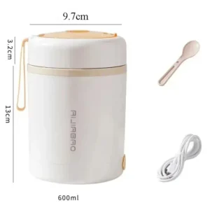 600ML USB Electric Heating Lunch Box Portable Picnic Milk Drink Food Heater Stainless Steel Food Warmer Container 5V 12V 24V New - Image 6