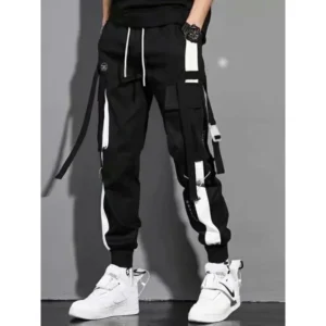 Casual Cargo Pants for Men Spring Summer Multi-Pocket Cuffed Loose Fit Teenage Summer Casual Long Trousers Korean Style - Image 4