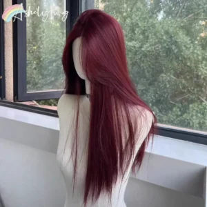 A New Summer Model Of Synthetic Wig For Women With Medium-Length Straight Hair, Heat-Resistant Synthetic Fiber Full Head Cover - Image 3