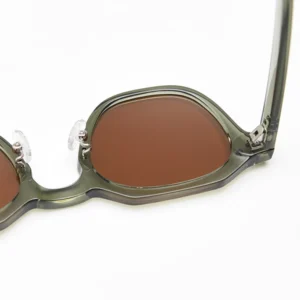 Peekaboo korean style retro sun glasses for women TR90 frame polygon polarized sunglasses uv400 male green brown 2023 summer - Image 4