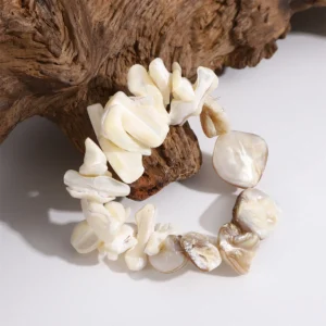 Natural Shell Beaded Bracelet for Women Handmade Boho Beach Jewelry Gift Unique Layered Stackable Summer Accessories - Image 5
