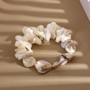 Natural Shell Beaded Bracelet for Women Handmade Boho Beach Jewelry Gift Unique Layered Stackable Summer Accessories - Image 4
