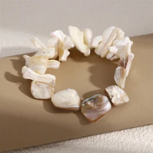 Natural Shell Beaded Bracelet for Women Handmade Boho Beach Jewelry Gift Unique Layered Stackable Summer Accessories - Image 3
